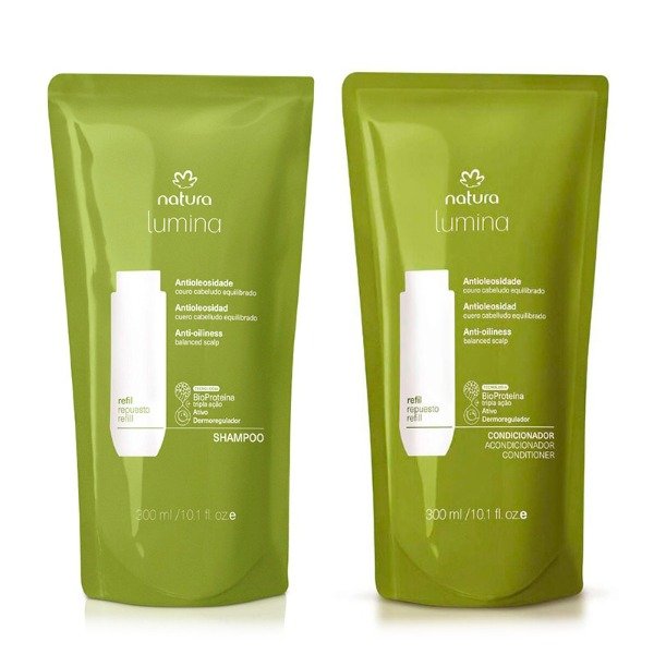 Producto - Kit repuestos antioleosidad: shampoo 300ml + acondicionador 300ml - Lumina