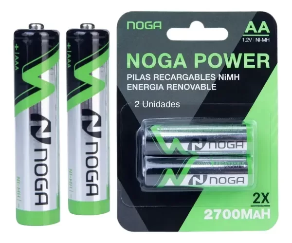 Producto - PILA AA RECARGABLE NOGA METAL 2700 MHA X 2