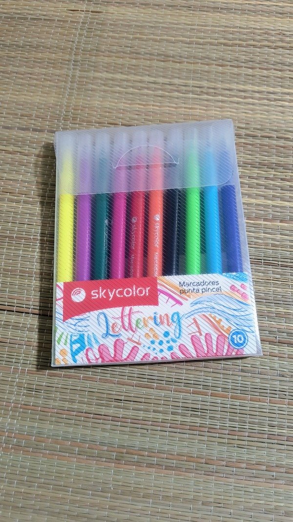 Producto - SKYcolor lettering punta pincel x 10 unid