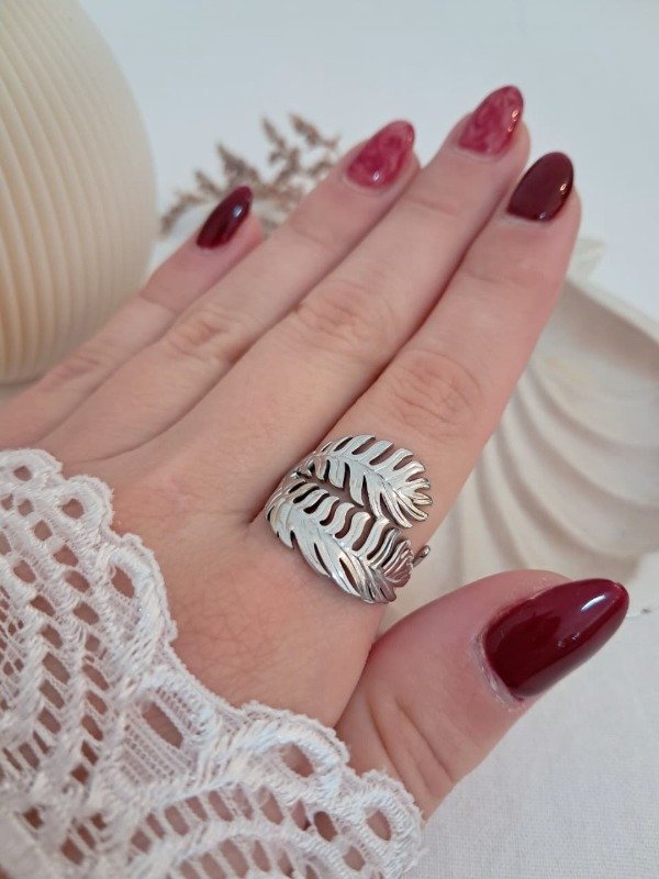 Producto - Anillo AQ hojas cruzadas regulable