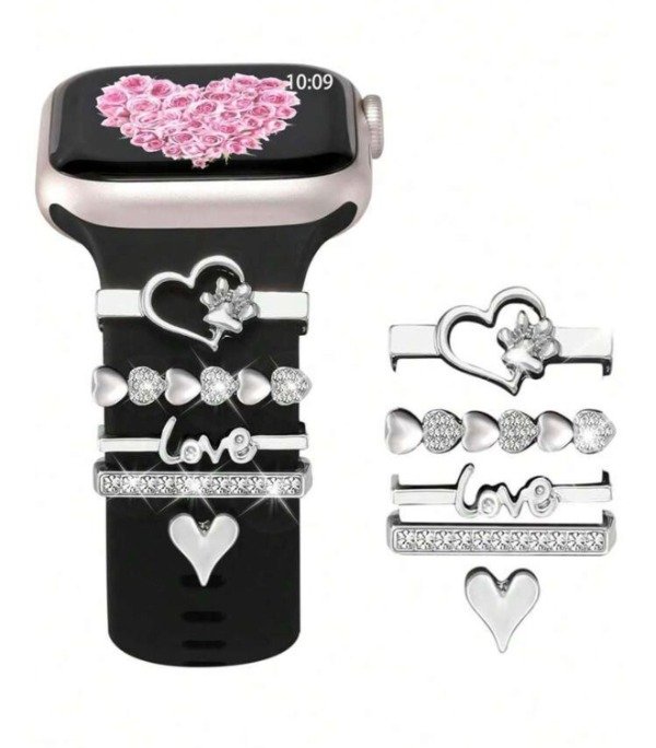 Producto - Pack de charms para smartwatch corazoncito huellita
