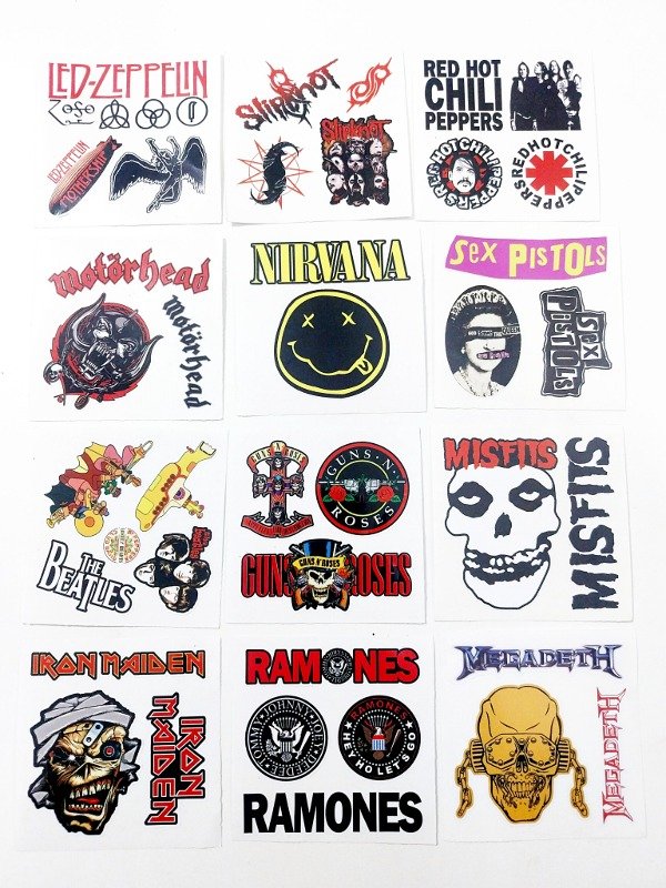 Producto - Plancha de stickers Bandas