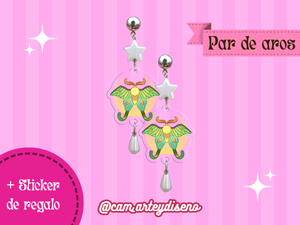 Producto - Par de aros Polillas 2