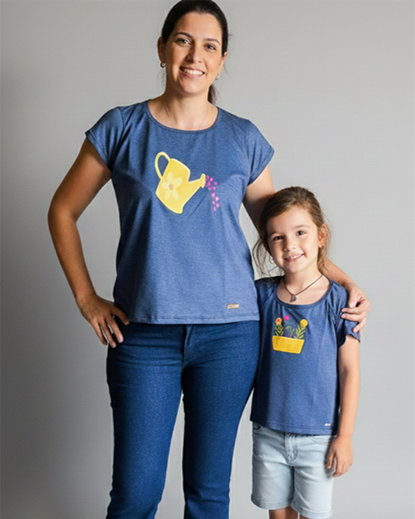 Producto - Remera de Algodón Azul Melange - Regadera - 0
