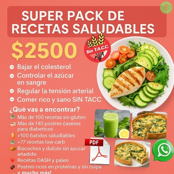Producto - Pack: recetas sin gluten, sin/bajas en azúcar, bajas en grasas