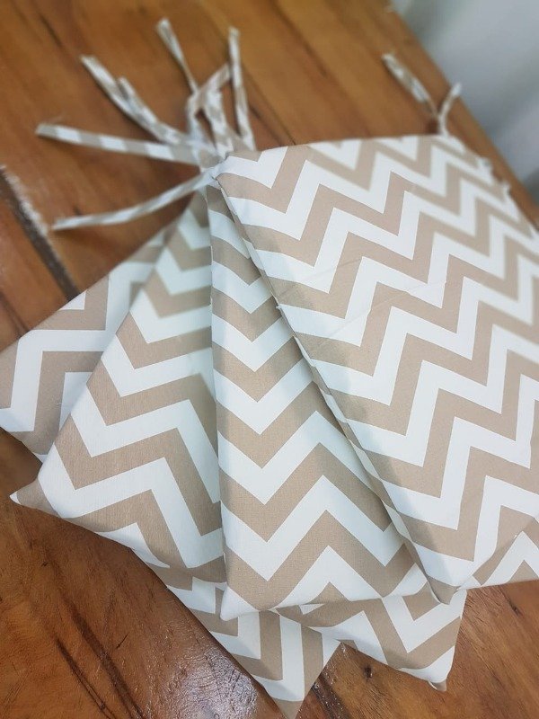 Producto - Almohadones para sillas ZIGZAG BEIGE x2