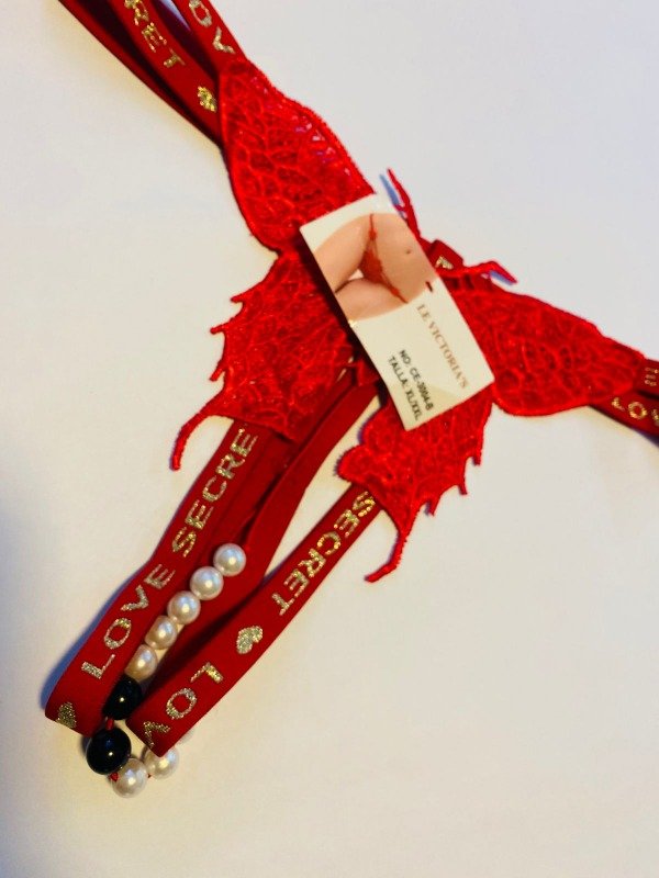 Producto - Tanga mariposa roja con perlas
