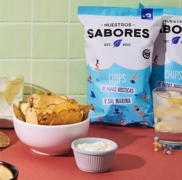 Producto - Nuestros Sabores Chips De Papas Rústicas Con Sal Marina 80 Grs