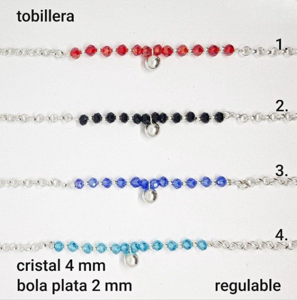 Producto - TOB #FP - Tobillera cristal de roca y dije bola de plata (DOLAR)