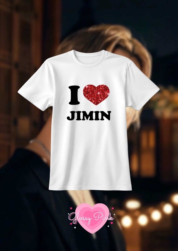 Producto - Remera I Love Jimin - VINILO TEXTIL GLITTER