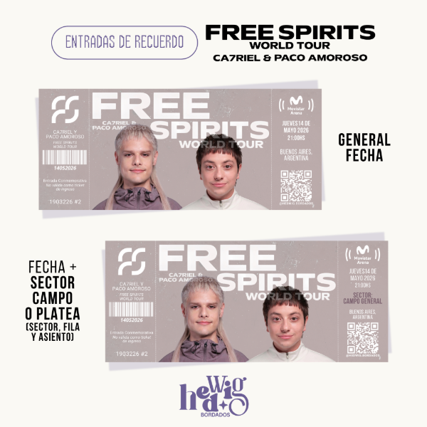 Producto - Entradas de recuerdo 14x6 - CA7RIEL Y PACO AMOROSO Free Spirits World Tour