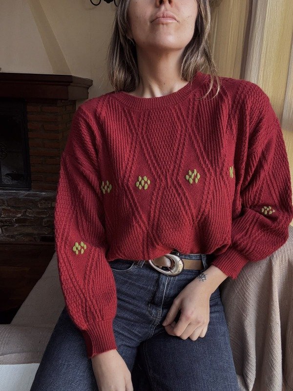 Producto - Sweater perlitas rojo