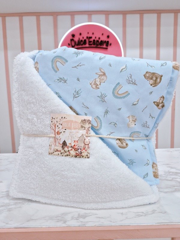 Producto - Manta corderito Ciervo celeste