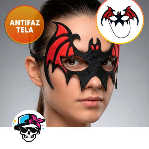 Producto - antifaz de tela murcielago rojo