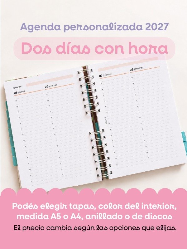 Producto - Agenda 2027 - Dos días por hoja con hora - Vertical - 0