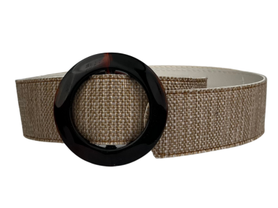 Producto - Cinto Yute Pentagonal Grande Beige claro