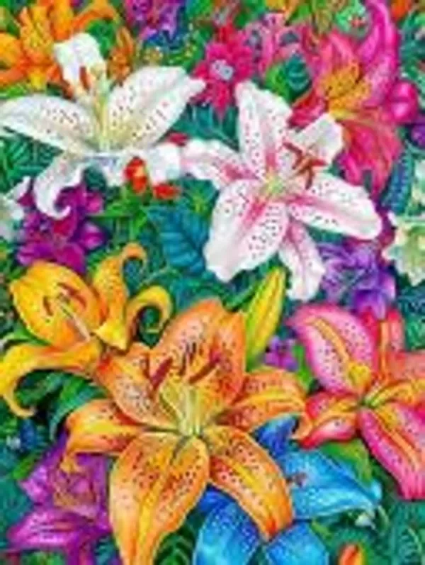 Producto - Kit De Pintura Con Diamantes Diamond Painting 30x40cm - Lirios