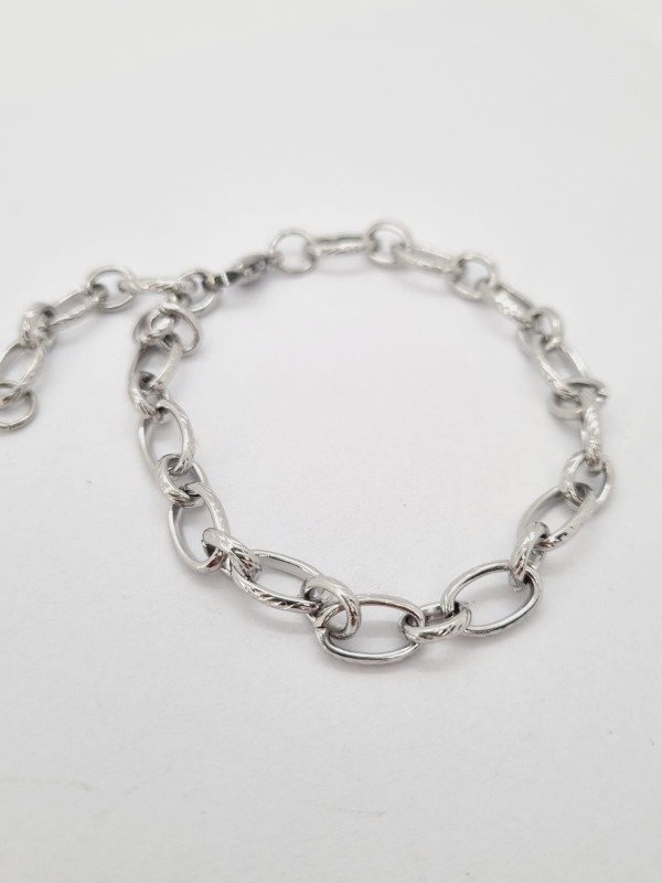 Producto - Pulsera acero quirurgico eslabones oval text ypul620