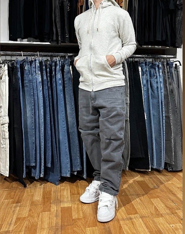 Producto - Campera rústica gris claro  veteada