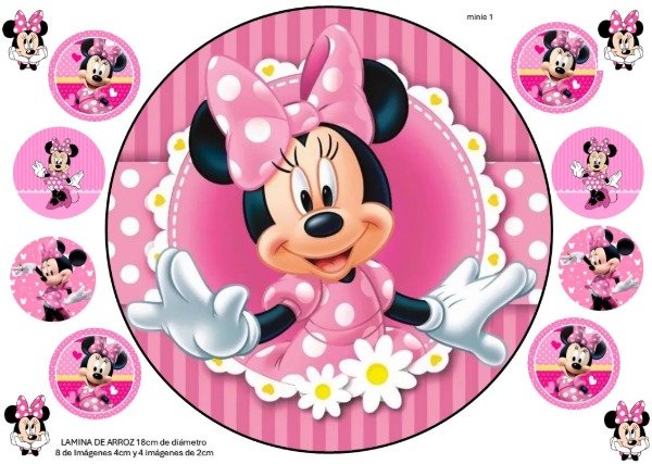Producto - LAMINA MINIE ROSA 1 REDONDA