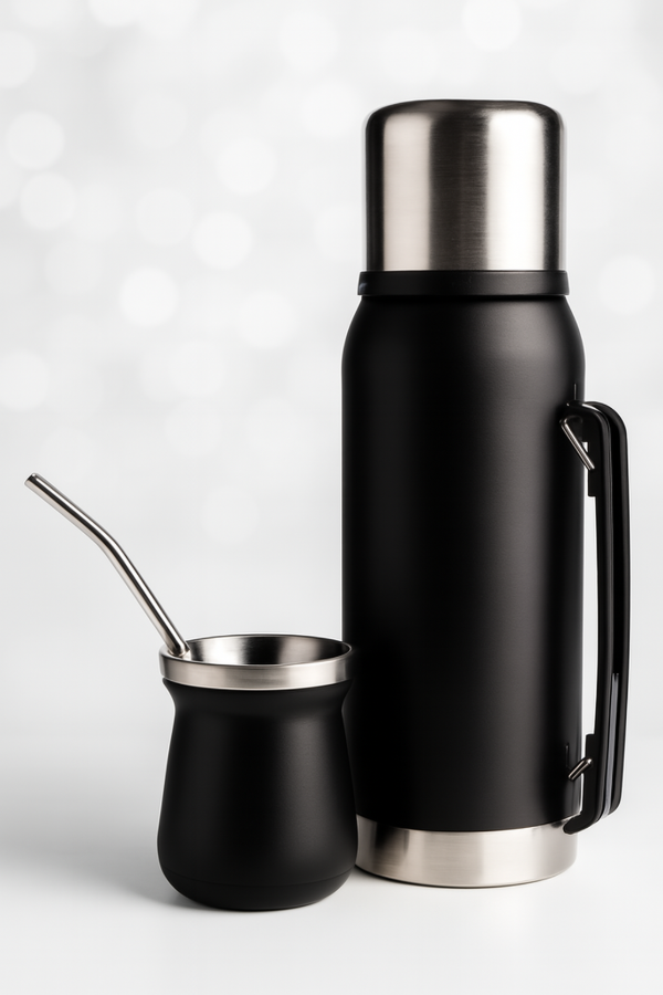 Producto - TERMO ACERO INOX + MATE + BOMBILLA