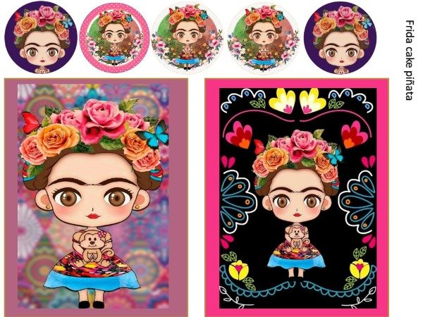 Producto - LAMINA TORTA RECTANGULAR O CAKE PIÑATA FRIDA