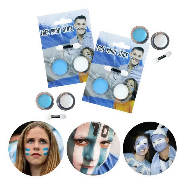 Producto - Maquillaje Celeste Blanco Con Pincel Para Partidos Argentina