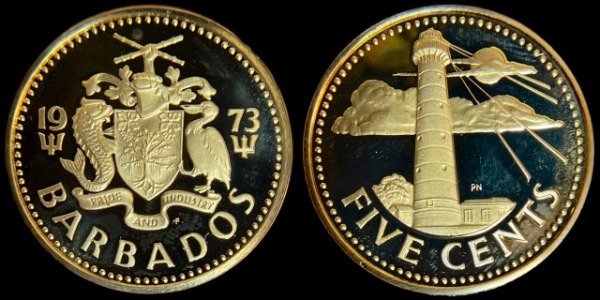 Producto - Barbados - 5 Centavos (1973) KM #11 - Commonwealth PROOF