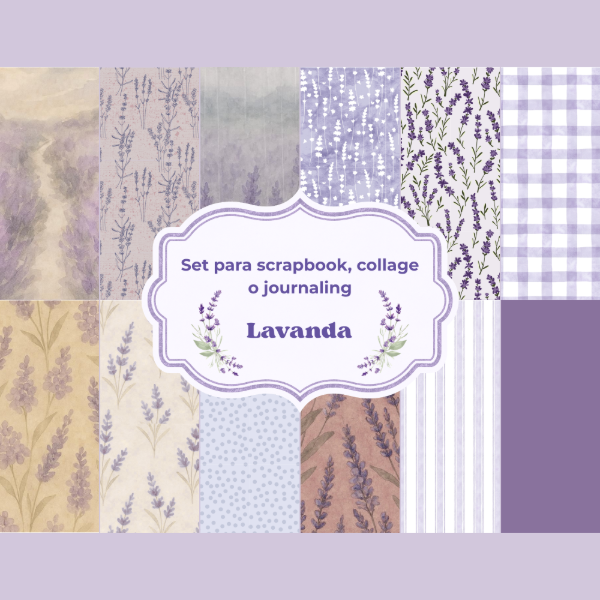 Producto - SET CREATIVO LAVANDA. Ideal para scrapbook, collage o journaling - 2