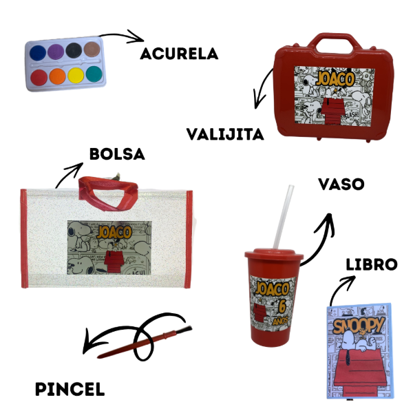 Producto - Combo Vaso Sorbito + Valija + Bolsa XL Personalizado + Kit de Acuarelas - 0