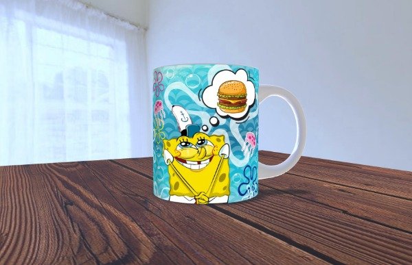 Producto - Taza de plastico- Bob esponja Cangreburguer