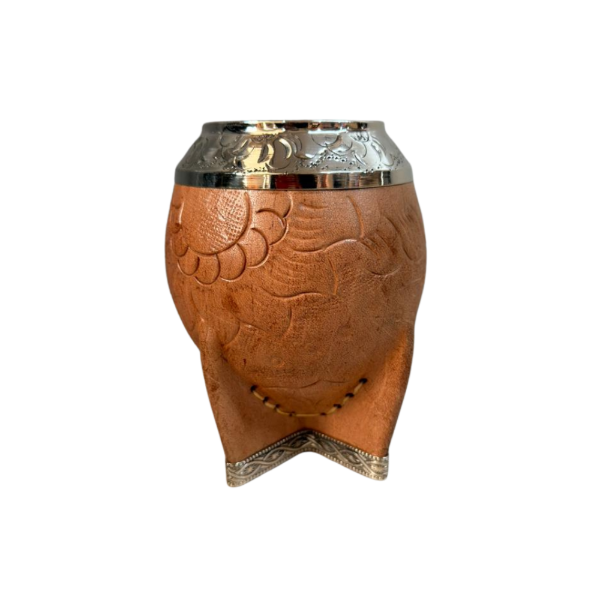 Producto - Torpedo virola de bronce cincelada/Calabaza/Cuero natural