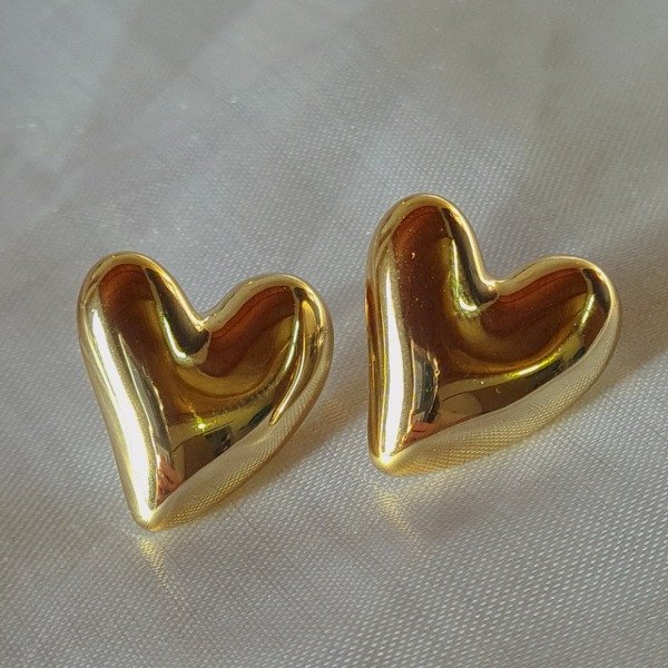 Producto - Aros corazón gold