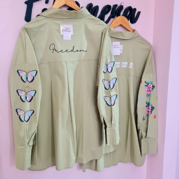 Producto - Camisa poplin pistacho estampada 7723 - 1