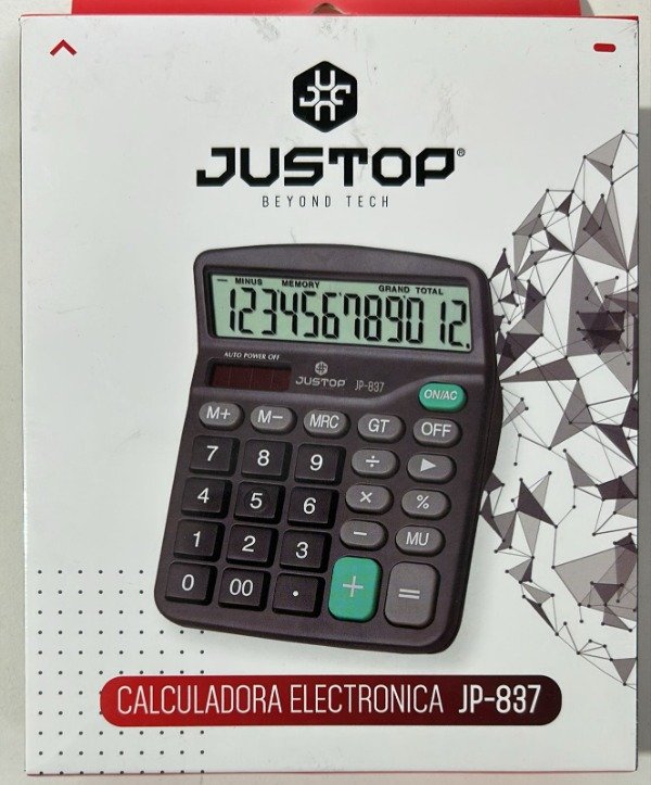 Producto - CALCULADORA ELECTRONICA TIPO COMERCIAL JUSTOP 12 DIGITOS