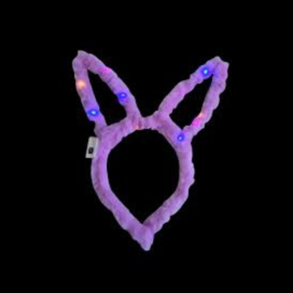 Producto - Vincha conejo peluche con luz color lila