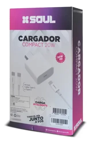 Producto - Cargador Soul 20W + Cable Tipo C a Tipo C