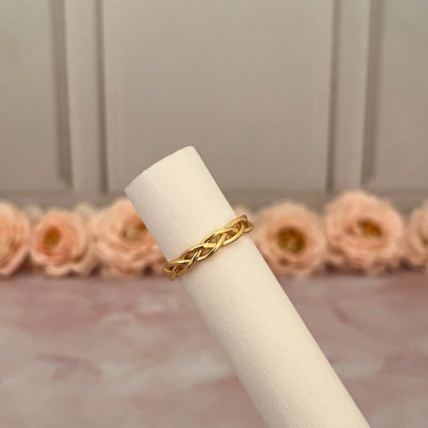 Producto - Anillo Acero Dorado Art 5037