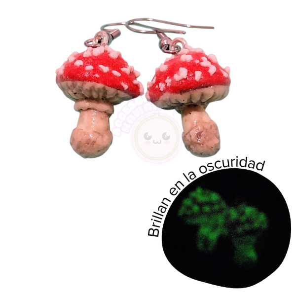 Producto - Aros hongo muscaria fungi fotoluminiscente