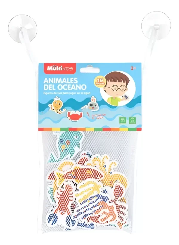Producto - FIGURAS GOMA EVA OCEANO - PARA JUGAR EN EL AGUA - Incluye Red Y Ventosa