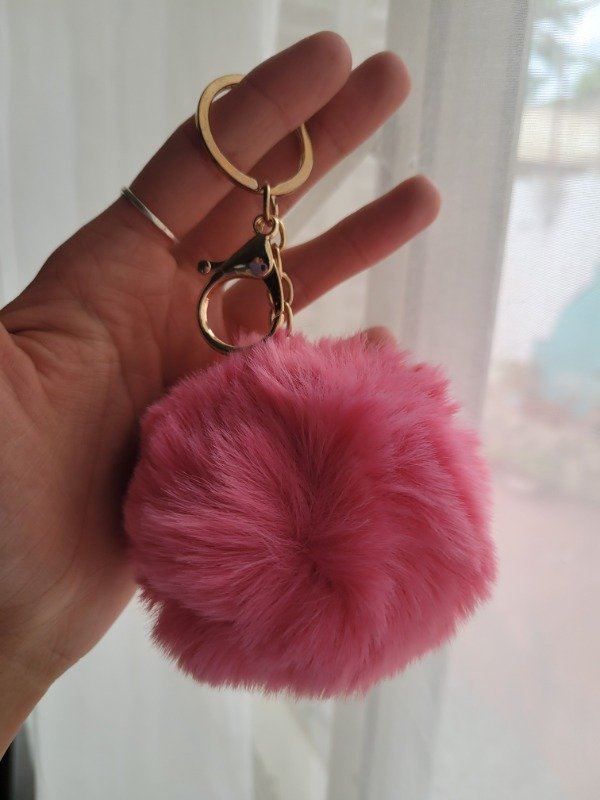 Producto - Llavero - bag charm pompón rosa