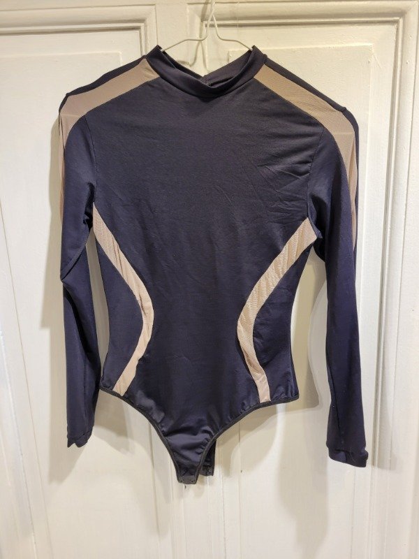 Producto - Body negro de lycra con detalles nude Talle S - PRECIO: 24X