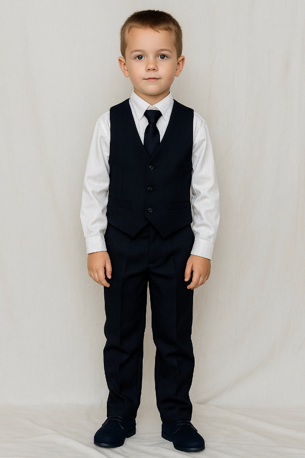 Producto - CONJUNTO NIÑO PANTALÓN CAMISA CHALECO Y CORBATÍN