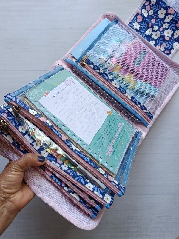 Producto - Organizador a5 Jazmín flores azules - 4