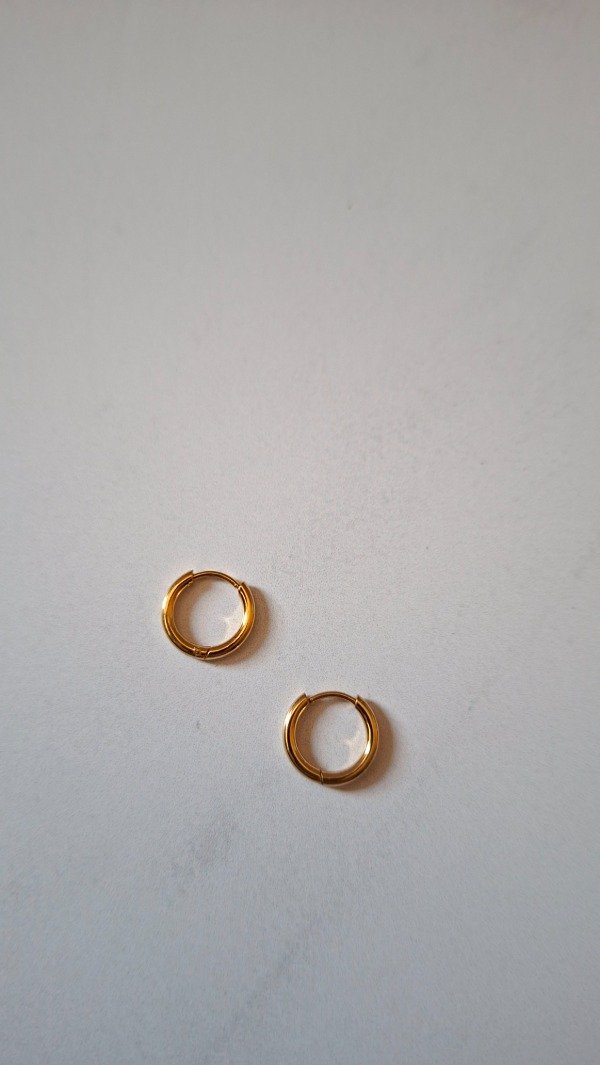 Producto - Argollitas de acero dorado Denis grandes