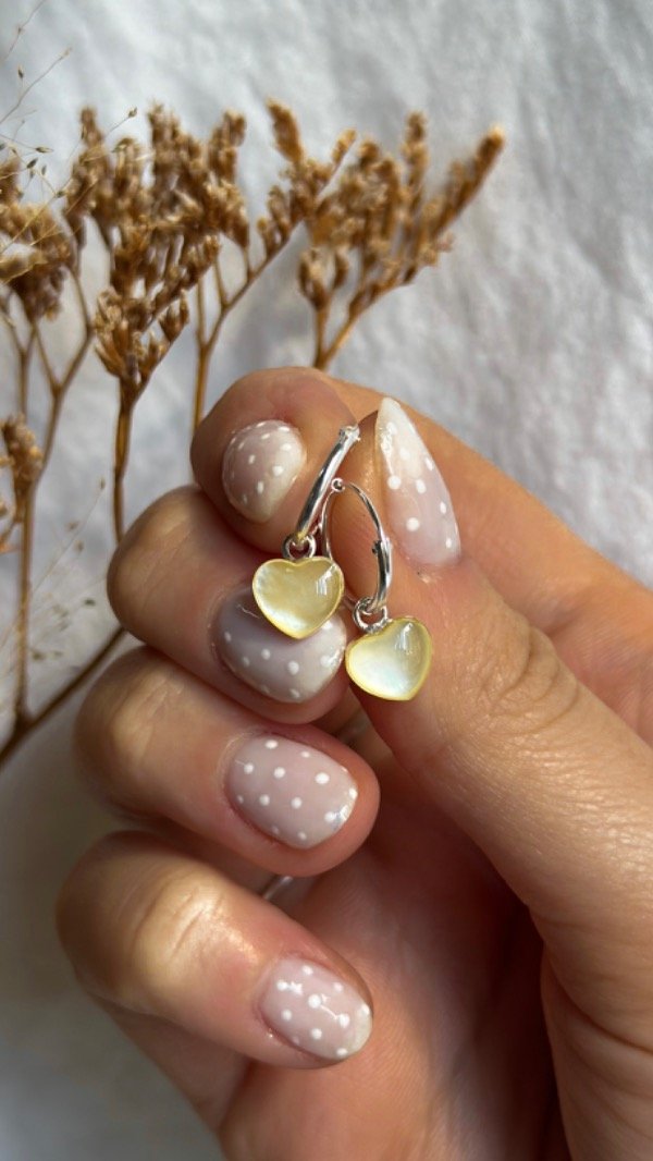 Producto - Argollitas corazón Amarillo 12mm (par)