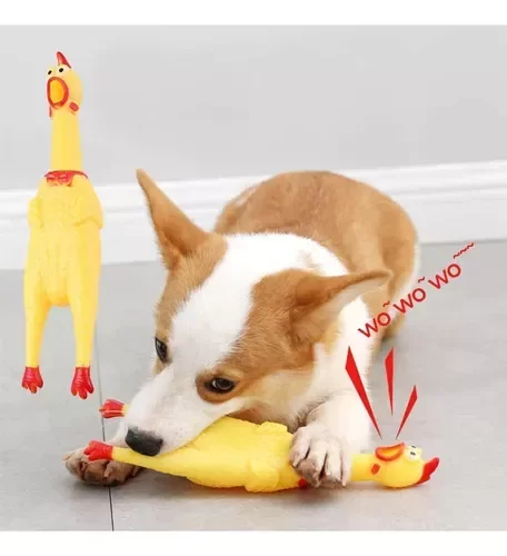 Producto - Gallina Chillona Pollo Chillon Juguete 16 cm Chifle para mascotas - 1
