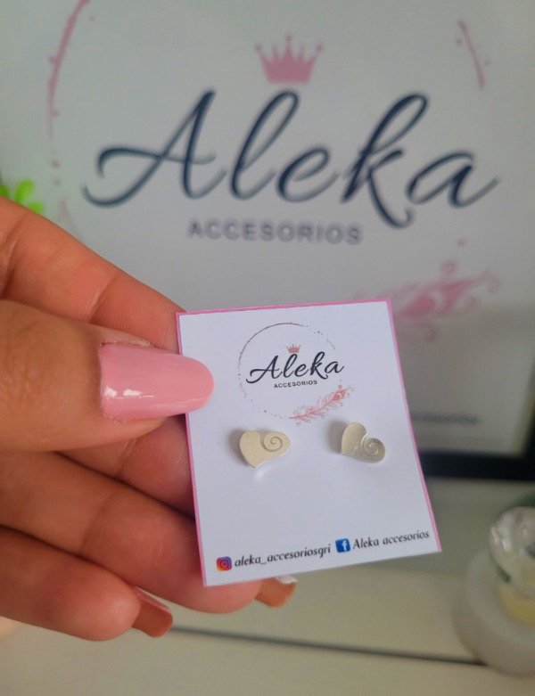 Producto - Aros corazón de acero blanco - 0