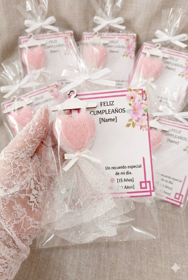 Producto - Vela corazon con vestidito de tul x10