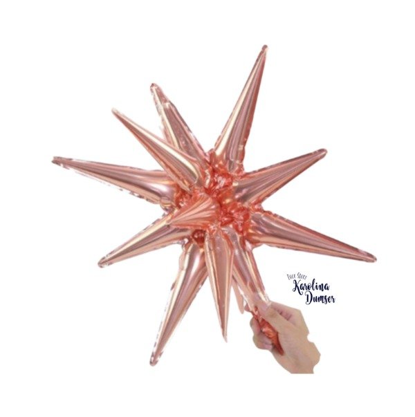 Producto - Globo Estrella Explosiva Dorado Rosa Gold Plateado 44 cm. x 55 cm.